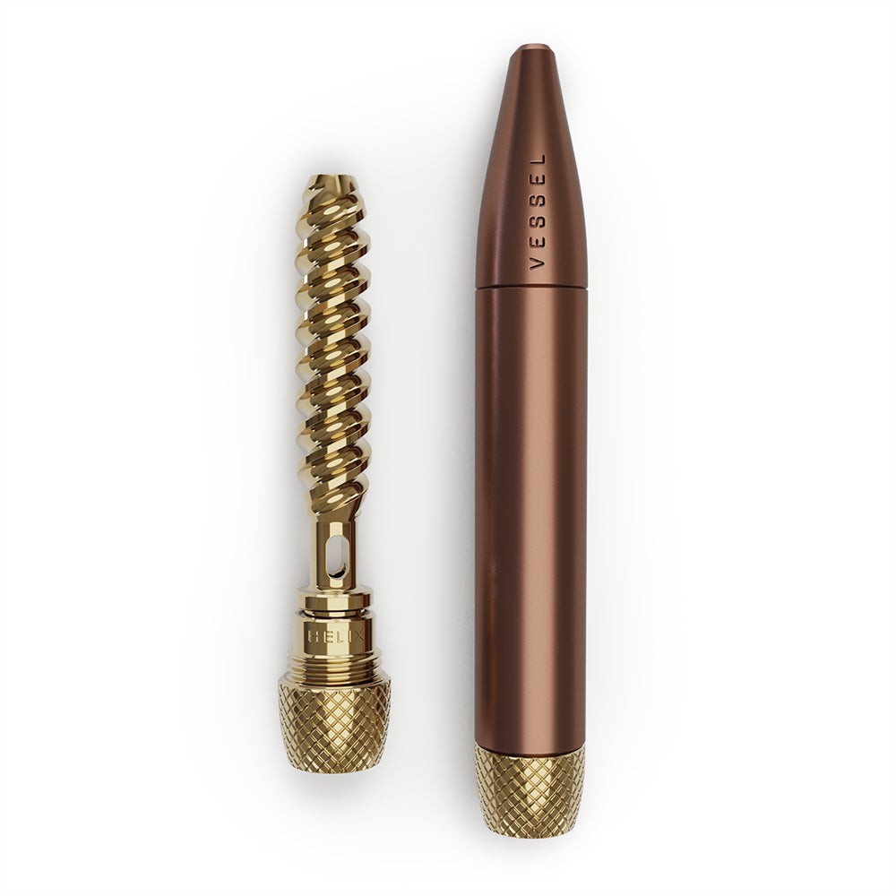 Vessel Helix one-hitter in Sierra colorway with brass tip