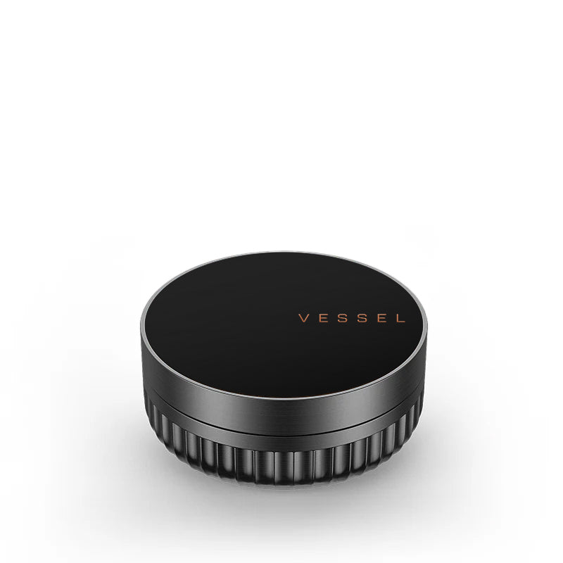 Vessel Mill Blackwood 3-piece dry herb grinder closed on white background