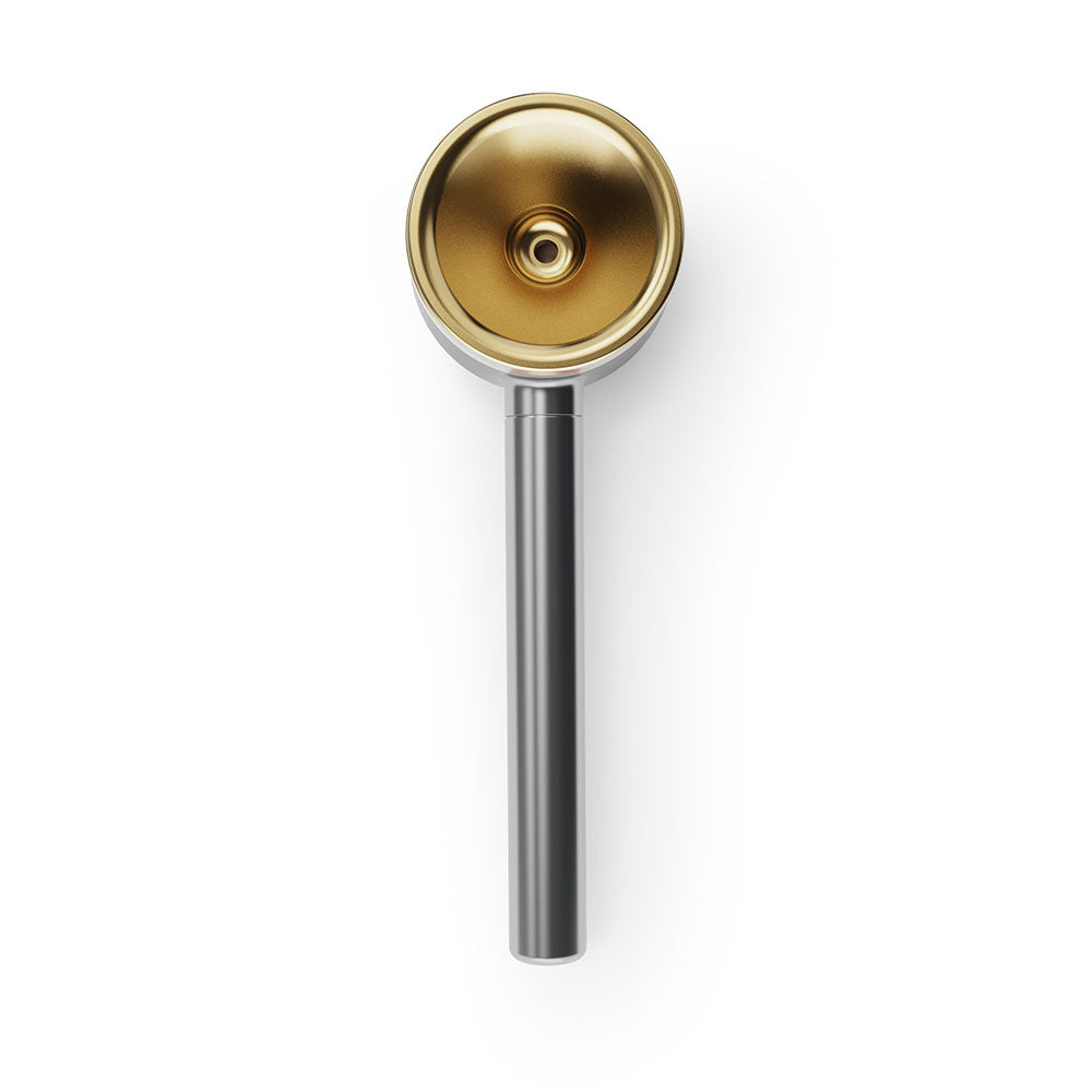 Vessel Pipe gunmetal with brass bowl, top view