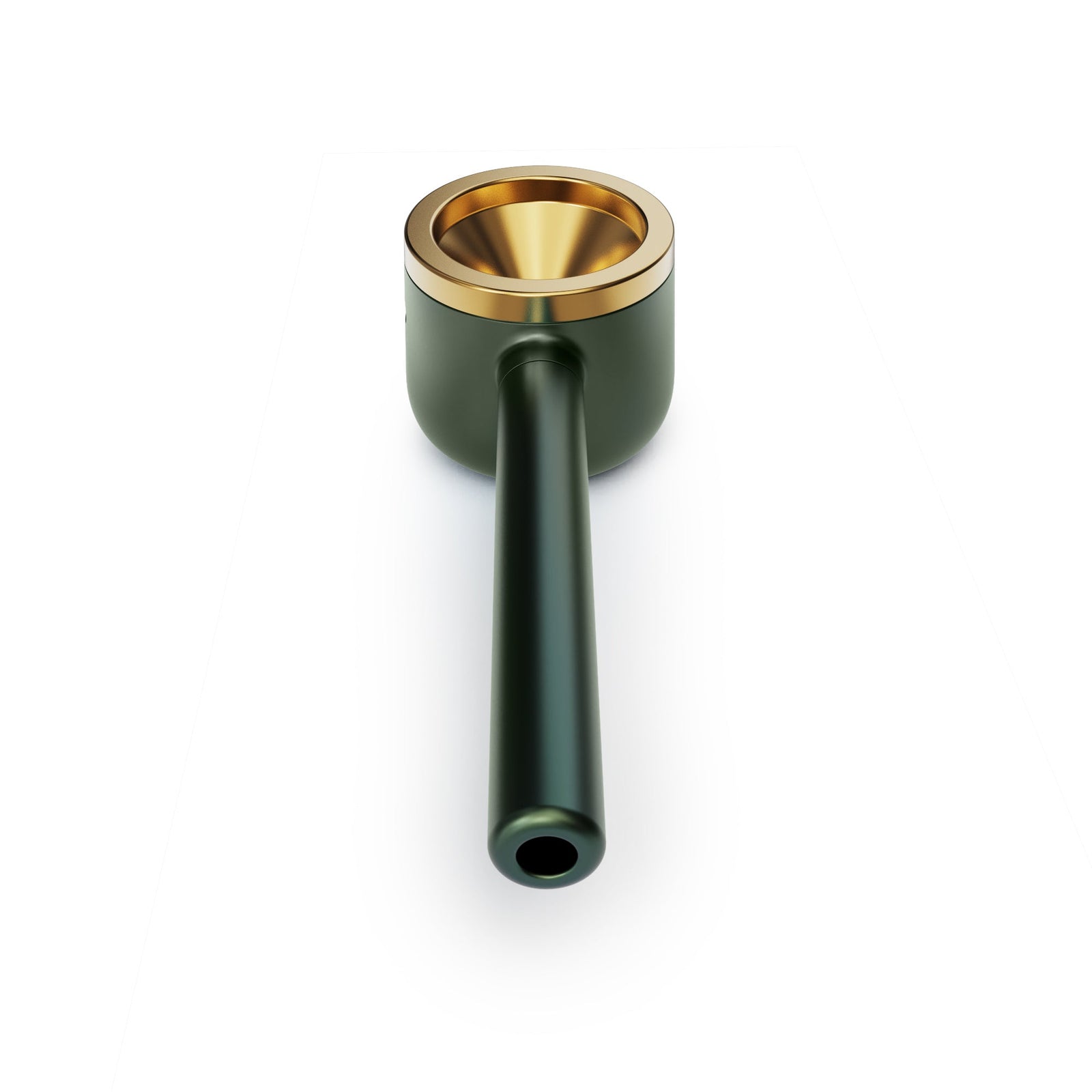 Vessel Pipe in Emerald colorway with brass bowl interior