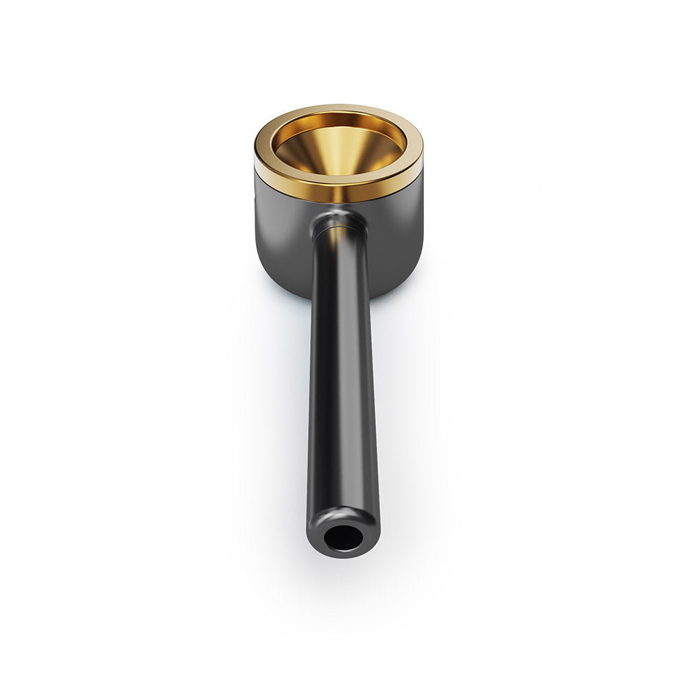 Vessel Pipe gunmetal with brass bowl, top view