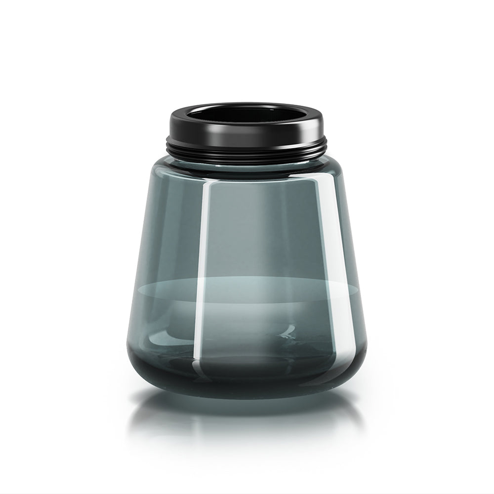 Black transparent borosilicate glass replacement basin filled with water