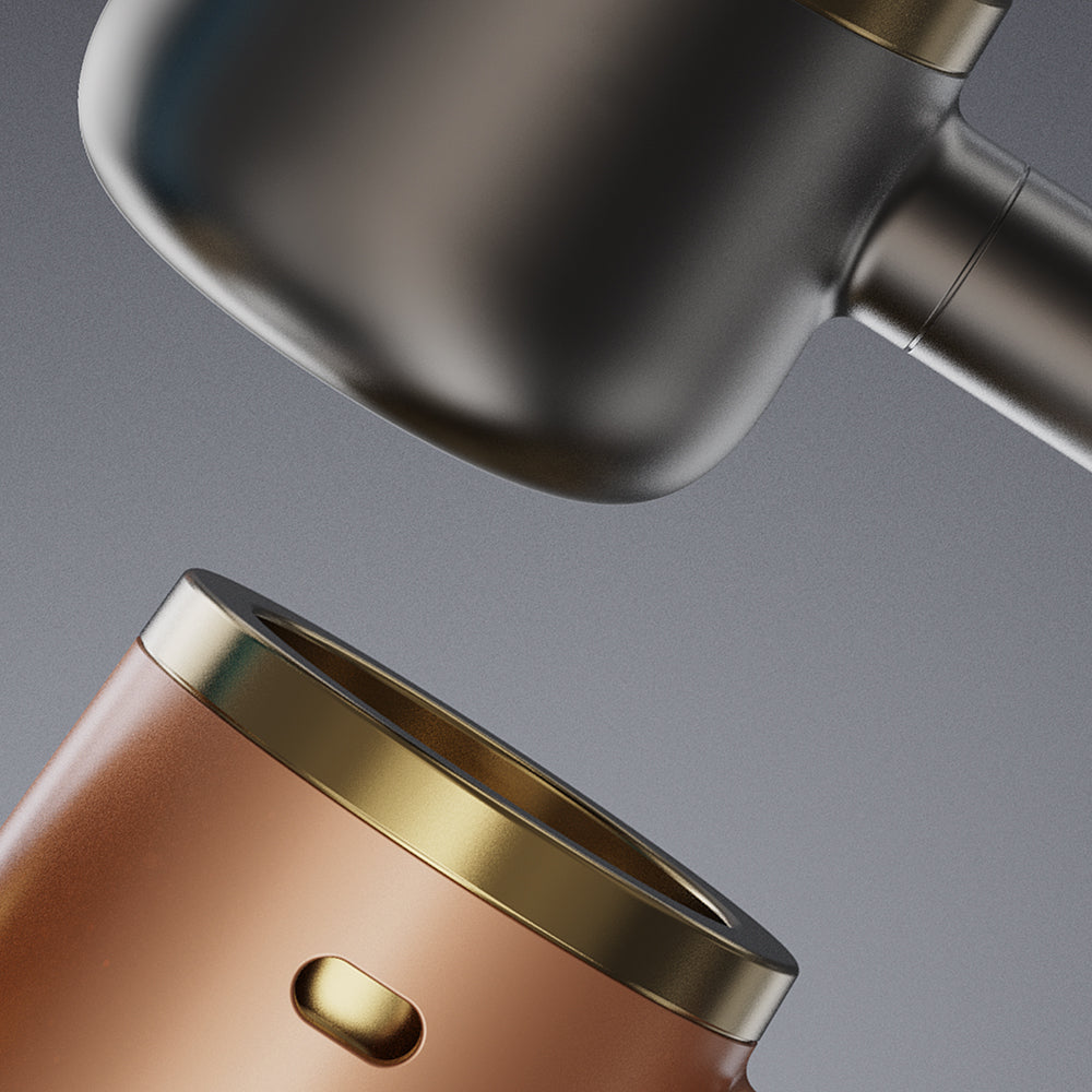 Vessel Helix Pipe for dry herb in rose gold and gunmetal - showcasing premium finishes and brass bowl