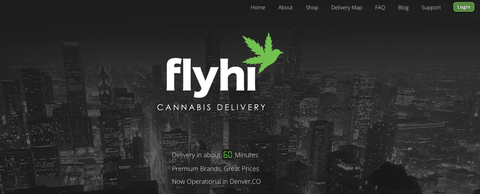Flyhi cannabis delivery service website